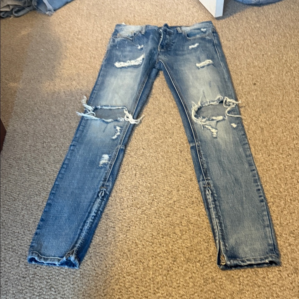 Men's Distressed Blue Jeans mnm jeans size 30
